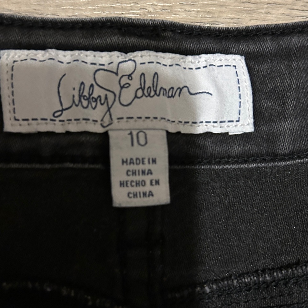 Libby Edelman Black Straight Leg Jeans with Sequin Trim - Picture 5 of 13